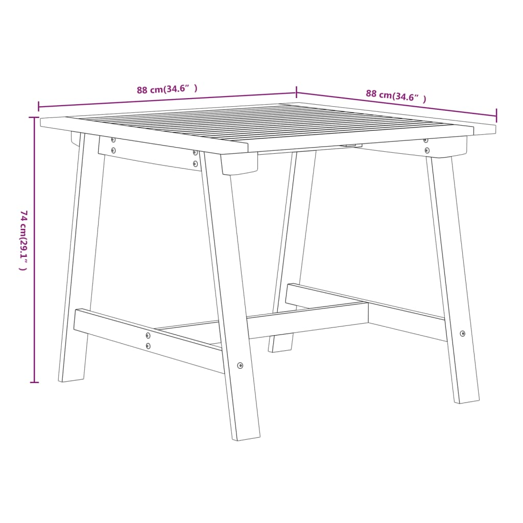 vidaXL Ensemble à manger de jardin 3 pcs Bois d'acacia solide