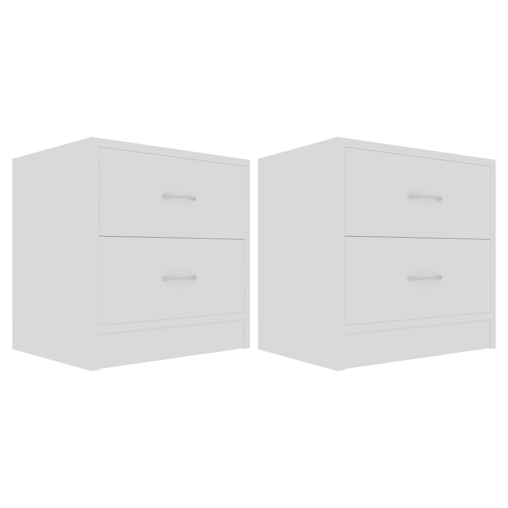 vidaXL Tables de chevet 2 pcs Blanc 40x30x40 cm Bois d'ingénierie