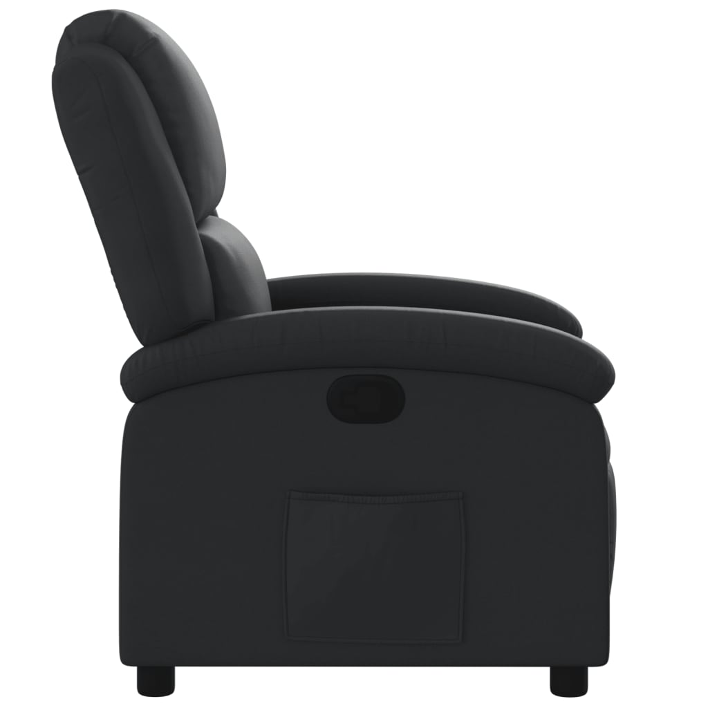 vidaXL Fauteuil inclinable noir cuir véritable