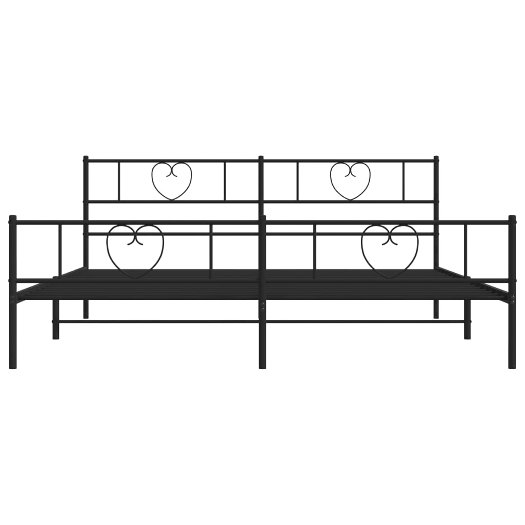 vidaXL Cadre de lit métal sans matelas avec pied de lit noir 193x203cm