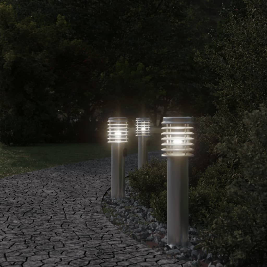 vidaXL Lampadaire d'extérieur et sortie argenté 60 cm acier inoxydable