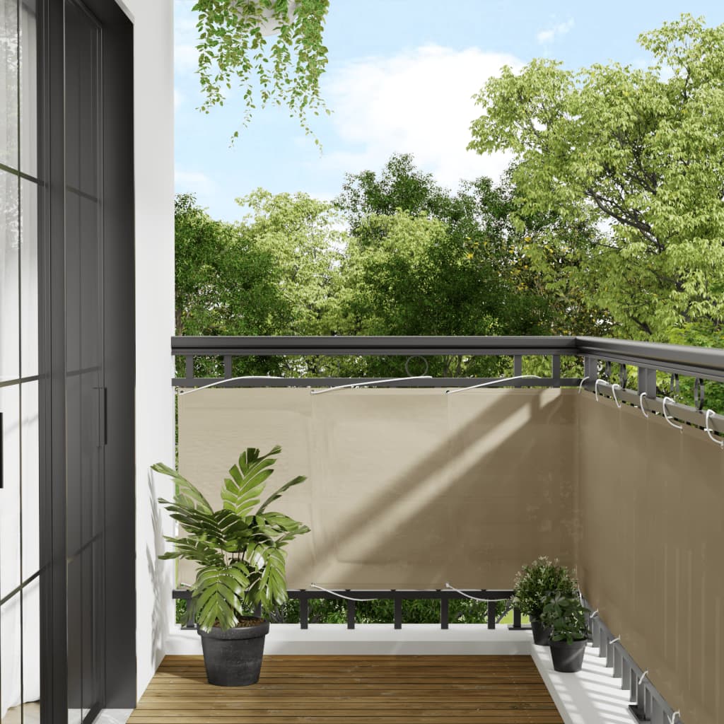 vidaXL Écran de balcon beige 75x1000 cm 100% polyester oxford