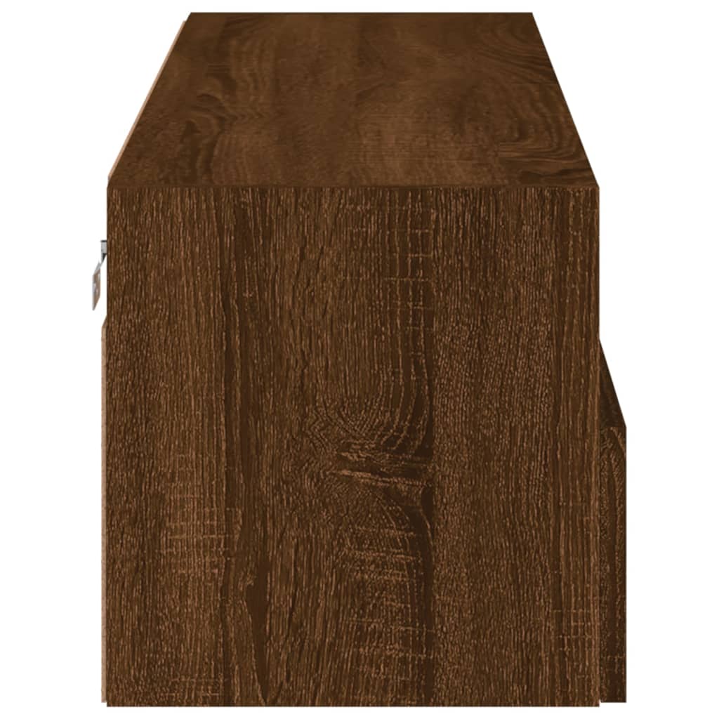 vidaXL Meuble TV mural chêne marron 100x30x30 cm bois d'ingénierie