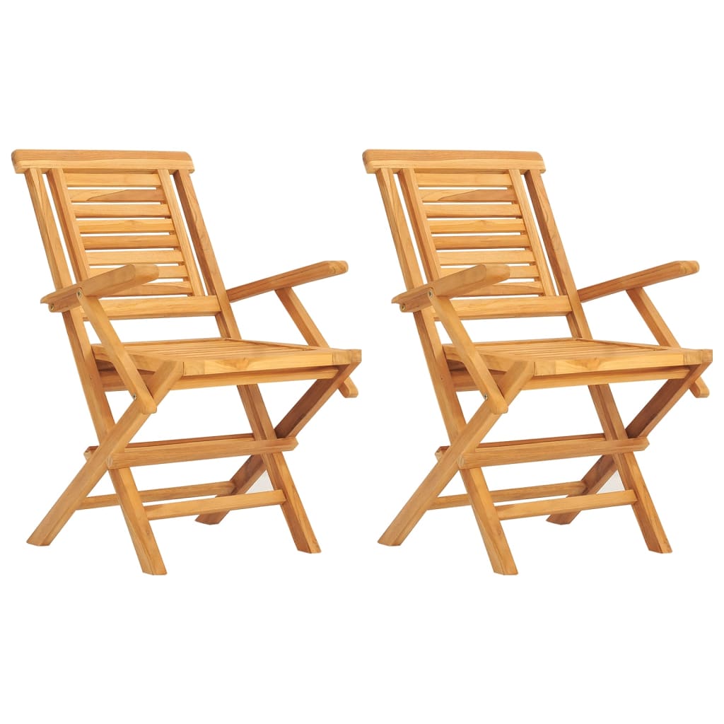 vidaXL Chaises de jardin pliantes lot de 2 56x63x90cm bois massif teck