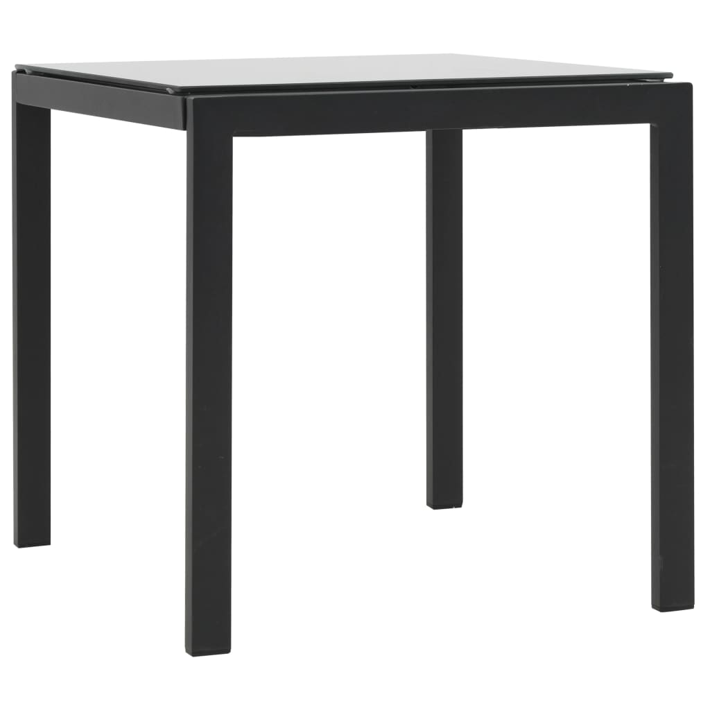 vidaXL Chaises longues lot de avec table Résine tressée textilène Noir