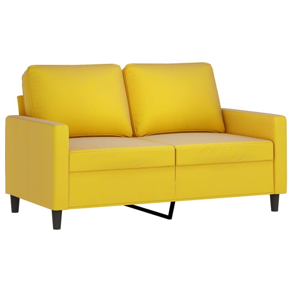 vidaXL Ensemble de canapés 3 pcs avec coussins jaune velours