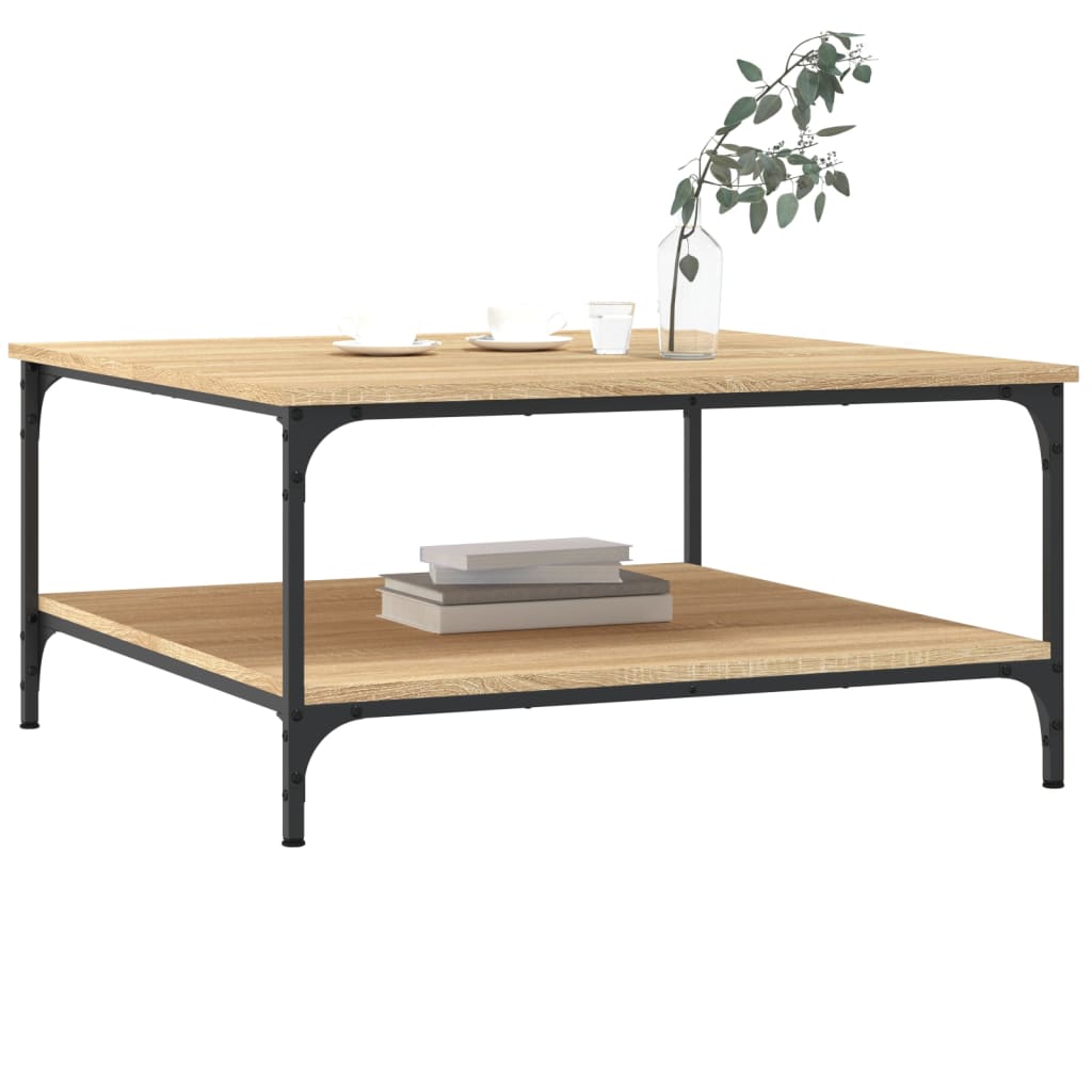 vidaXL Table basse chêne sonoma 80x80x40 cm bois d'ingénierie