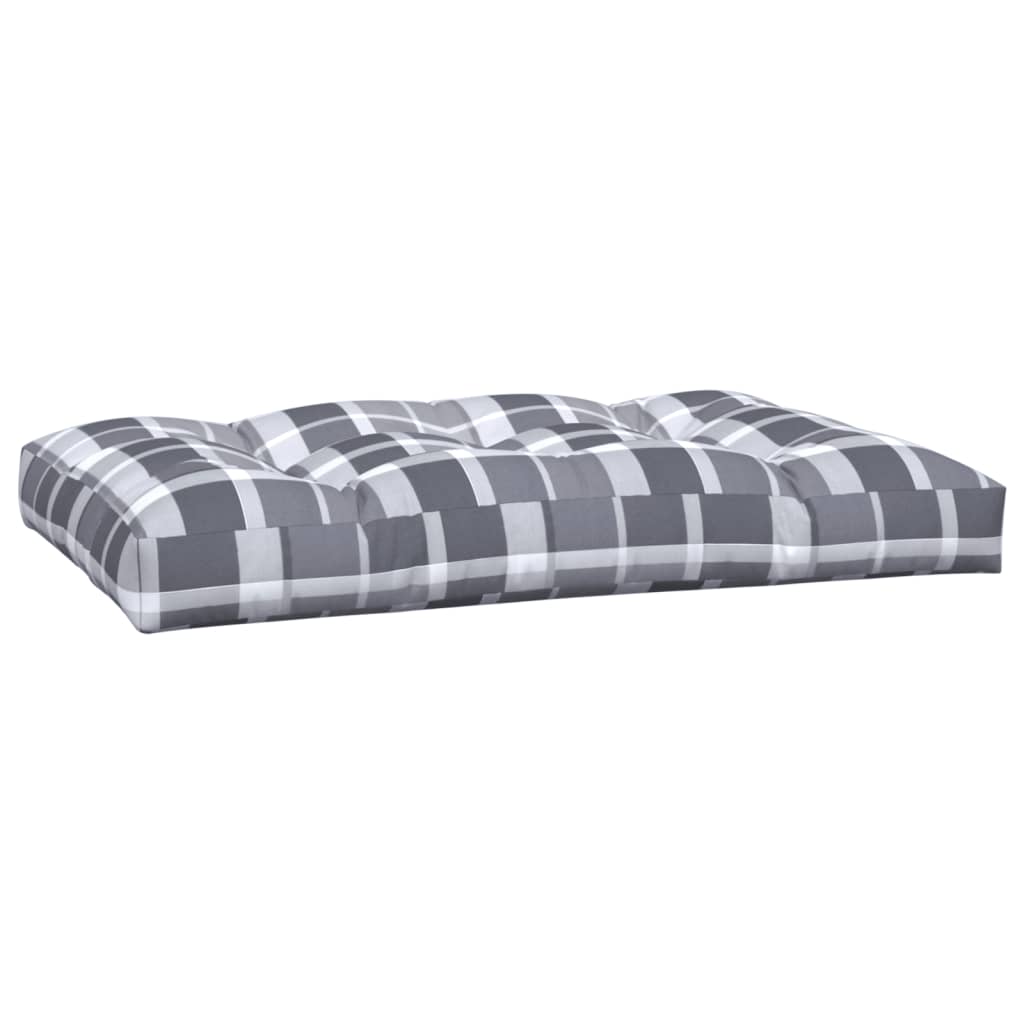 vidaXL Coussins de palette 5 pcs motif à carreaux gris tissu