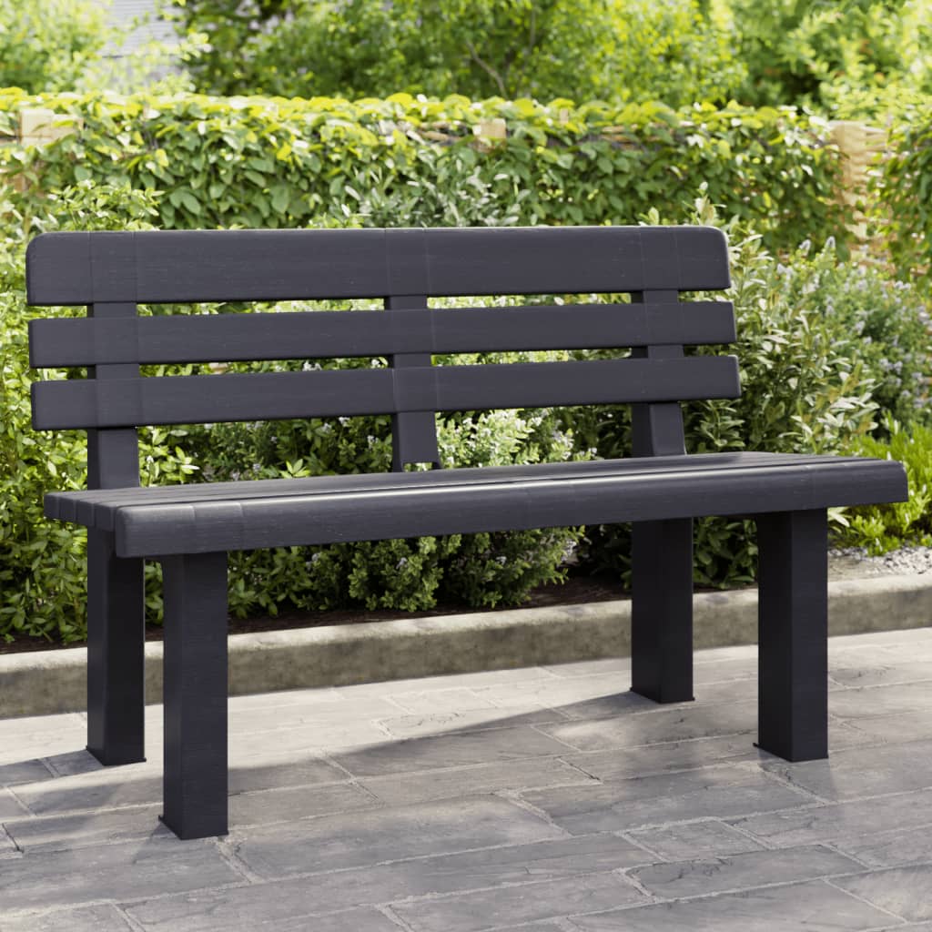 vidaXL Banc de jardin anthracite 110x52x71 cm polypropylène