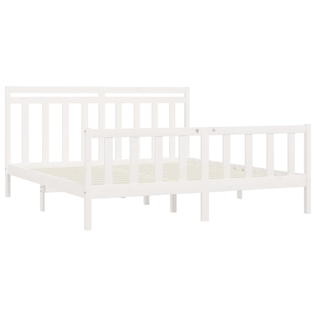 vidaXL Cadre de lit sans matelas blanc bois massif de pin 180x200 cm