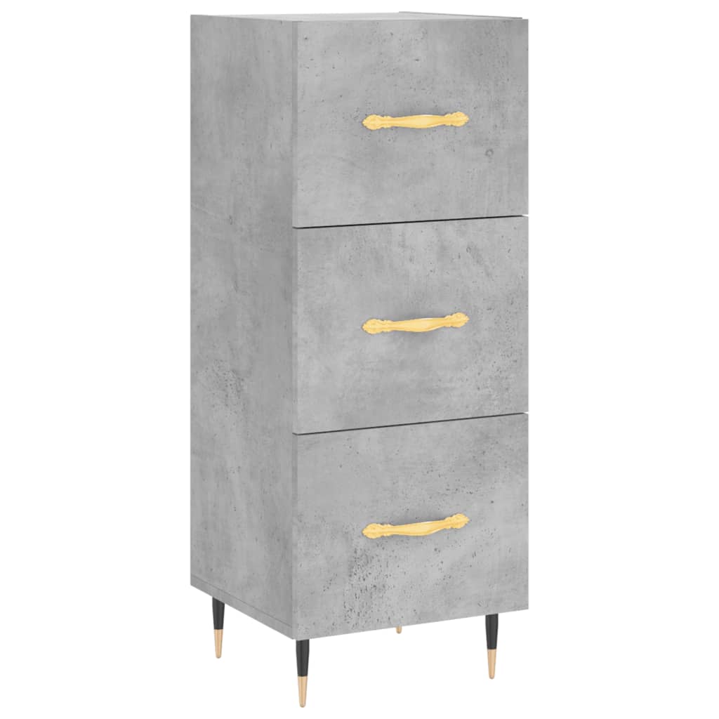 vidaXL Buffet haut Gris béton 34,5x34x180 cm Bois d'ingénierie