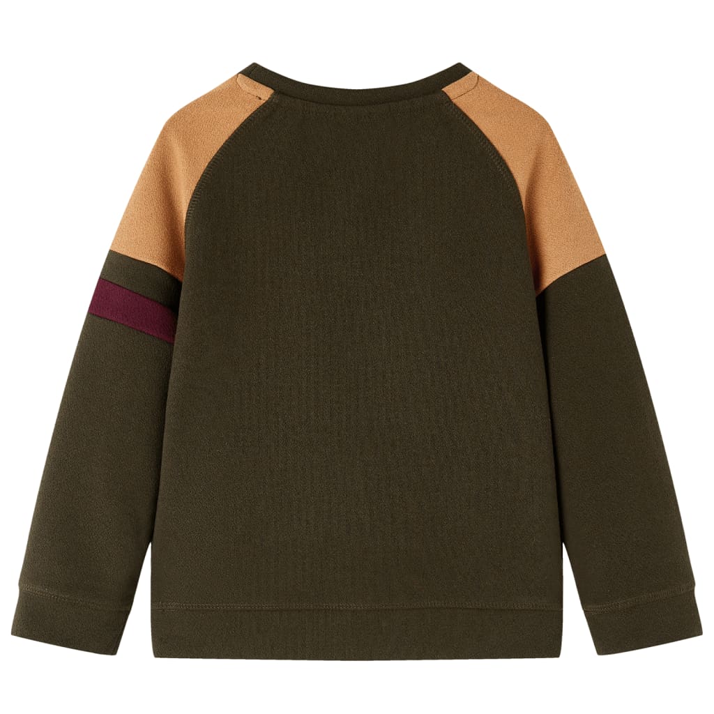 Sweatshirt pour enfants kaki foncé et camel 104