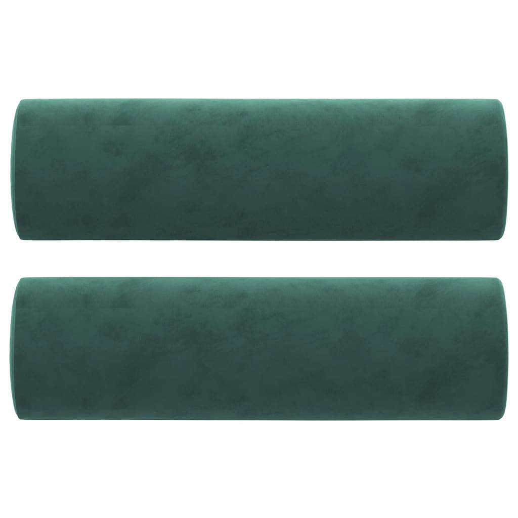 vidaXL Canapé 3 places avec oreillers vert foncé 180 cm velours