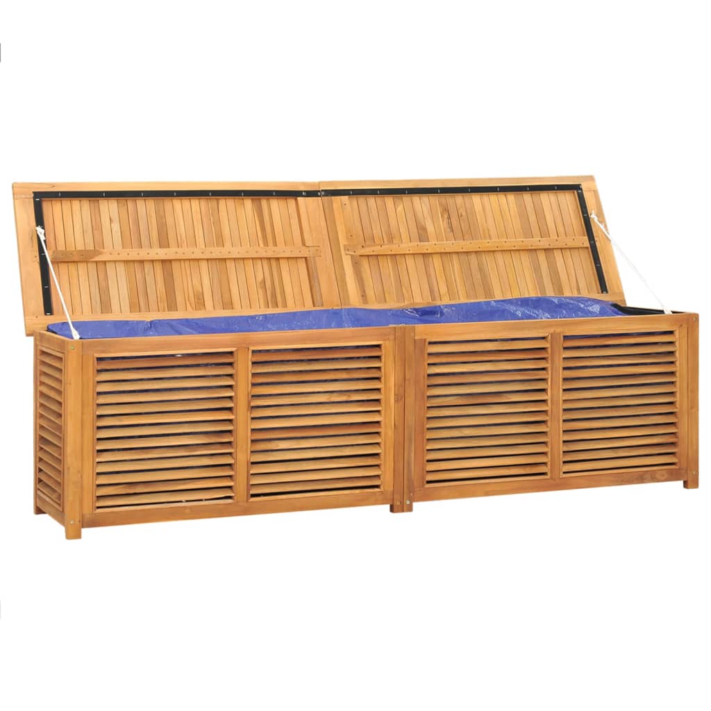 vidaXL Boîte de rangement jardin et sac 200x50x53 cm bois massif teck