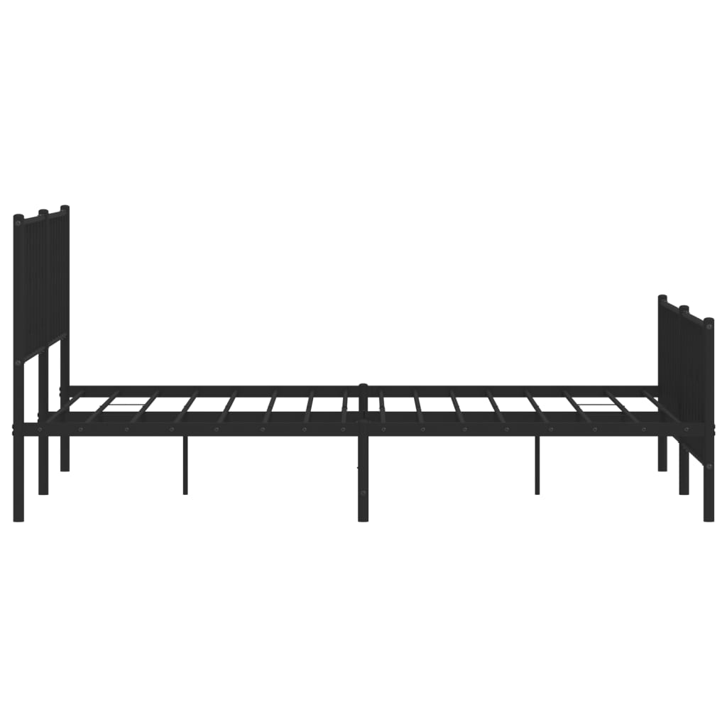 vidaXL Cadre de lit métal avec tête de lit/pied de lit noir 193x203 cm