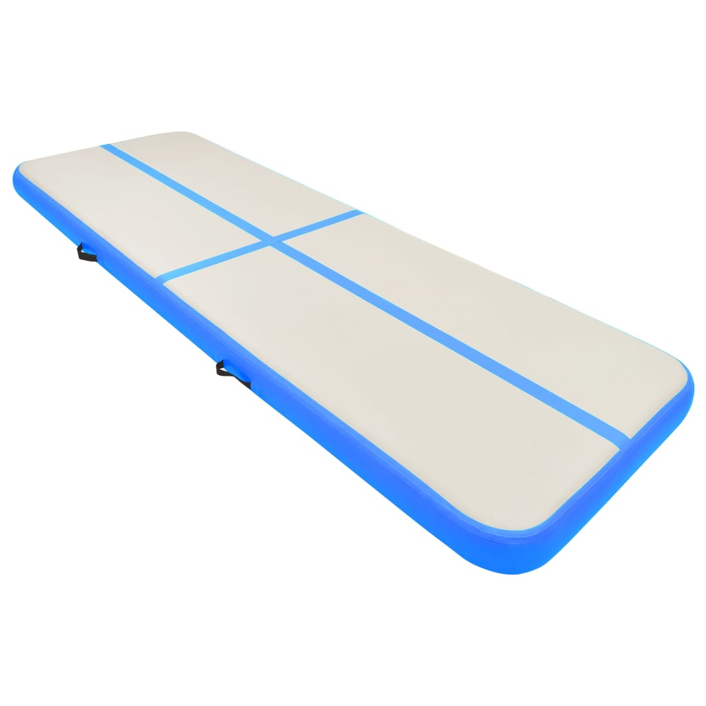 vidaXL Tapis gonflable de gymnastique avec pompe 400x100x20cm PVC Bleu