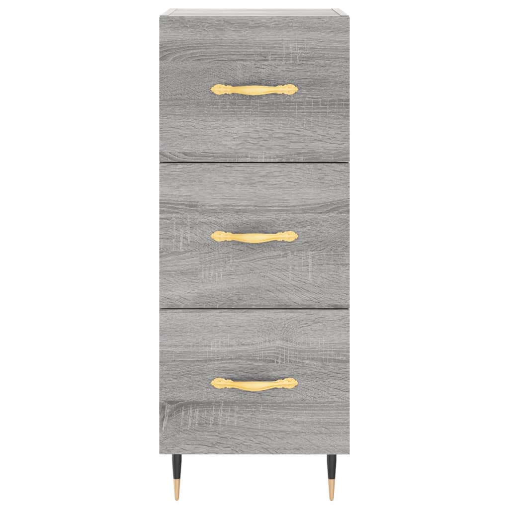 vidaXL Buffet haut Sonoma gris 34,5x34x180 cm Bois d'ingénierie