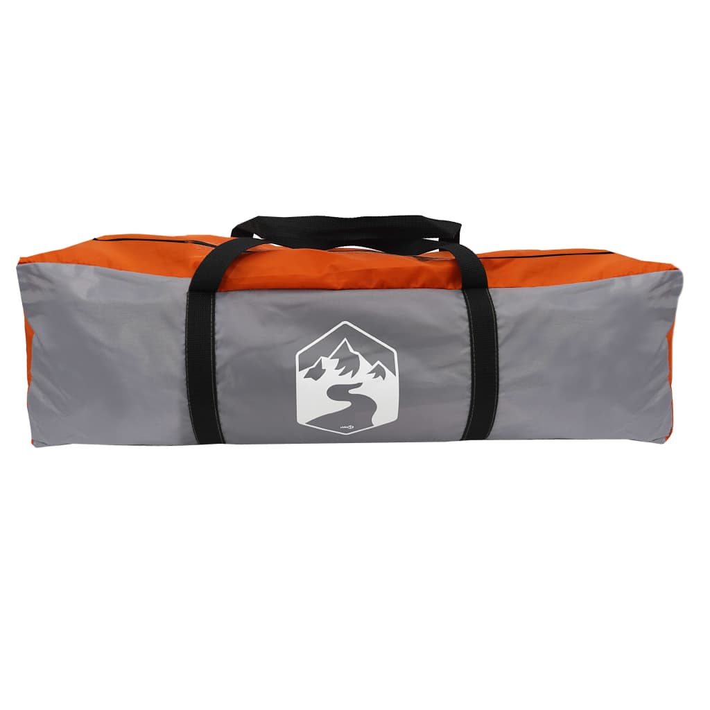 vidaXL Tente familiale et porche 6 personnes gris orange imperméable