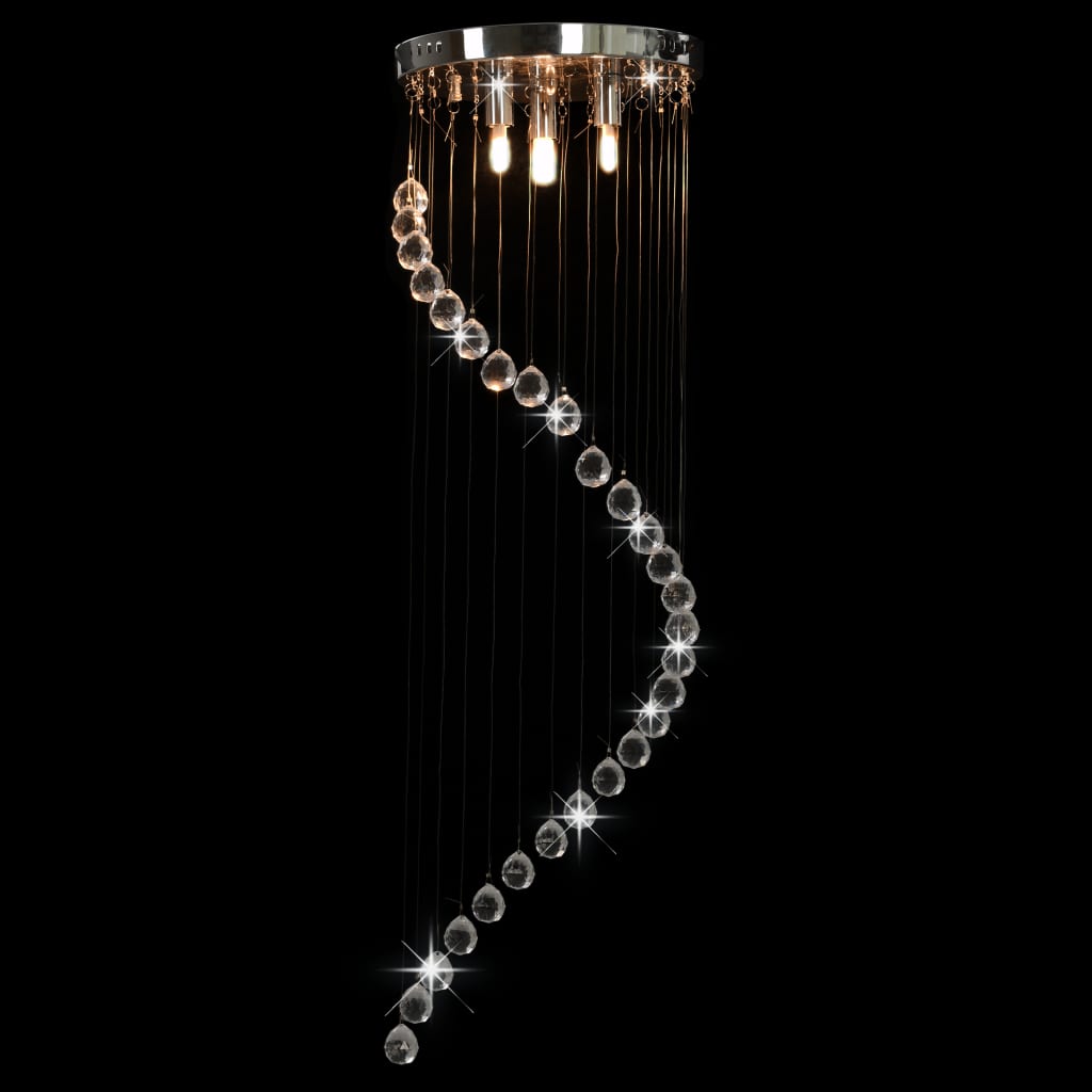vidaXL Plafonnier avec perles de cristal Argenté Spirale G9