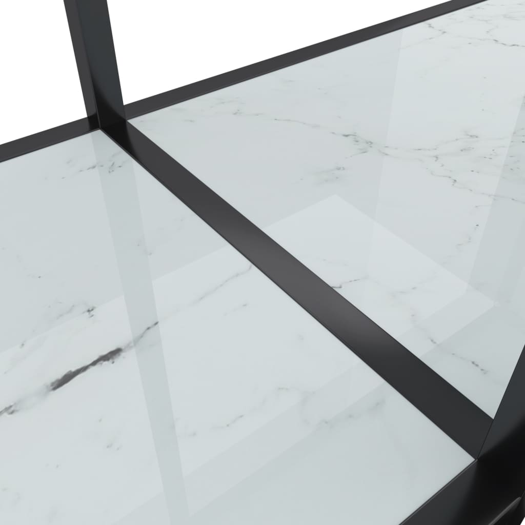 vidaXL Table console Blanc 220x35x75,5 cm Verre trempé