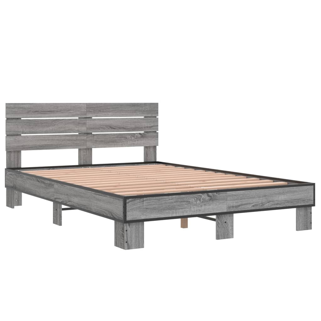 vidaXL Cadre de lit sans matelas sonoma gris 120x200 cm