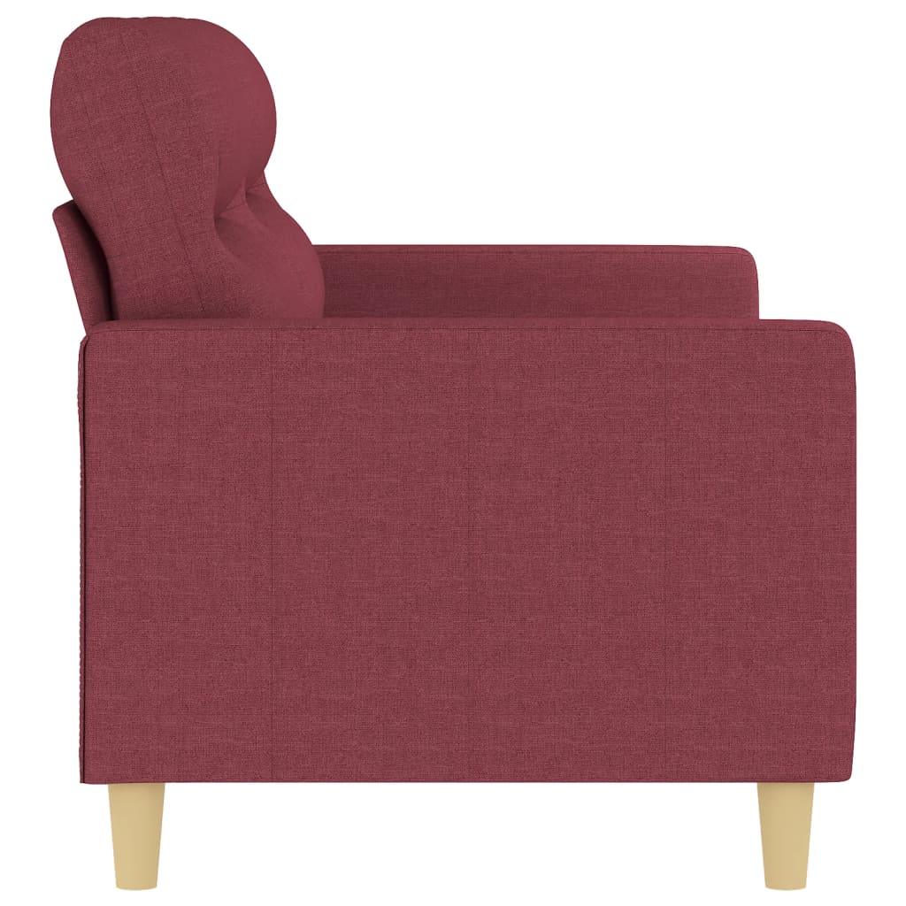 vidaXL Canapé à 2 places Rouge bordeaux 140 cm Tissu