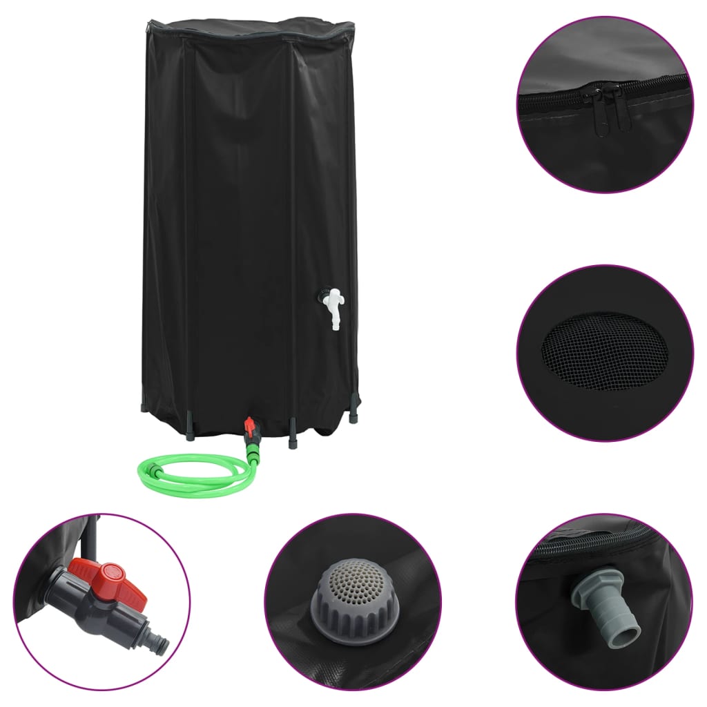 vidaXL Réservoir d'eau avec robinet pliable 100 L PVC