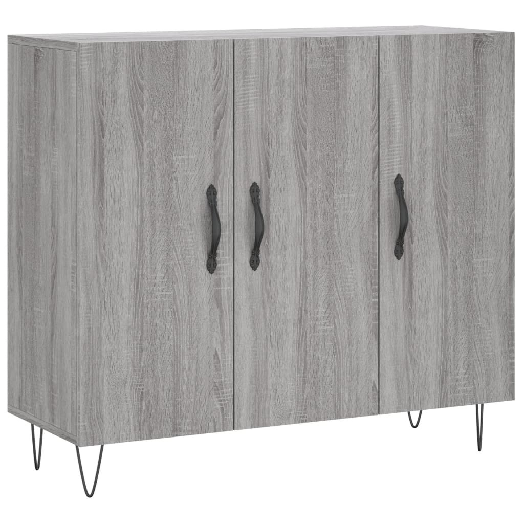 vidaXL Buffet sonoma gris 90x34x80 cm bois d'ingénierie