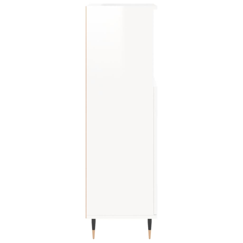 vidaXL Armoire de salle de bain blanc brillant 30x30x100 cm