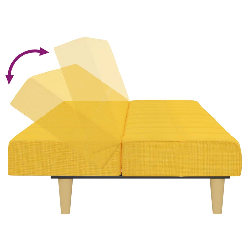 vidaXL Canapé-lit à 2 places jaune tissu