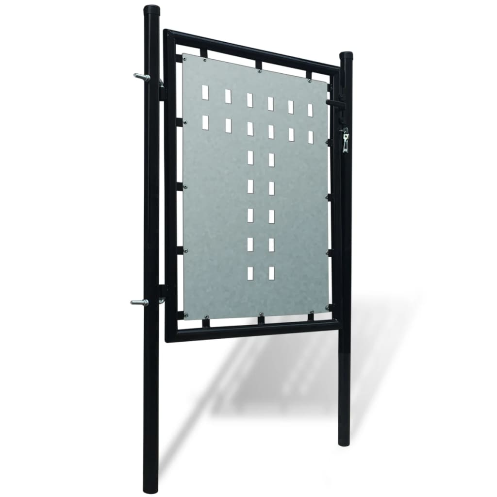 vidaXL Portail simple de clôture Noir 100x150 cm