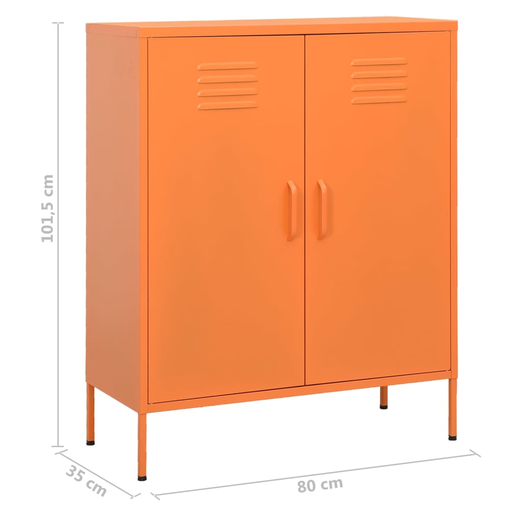 vidaXL Armoire de rangement Orange 80x35x101,5 cm Acier