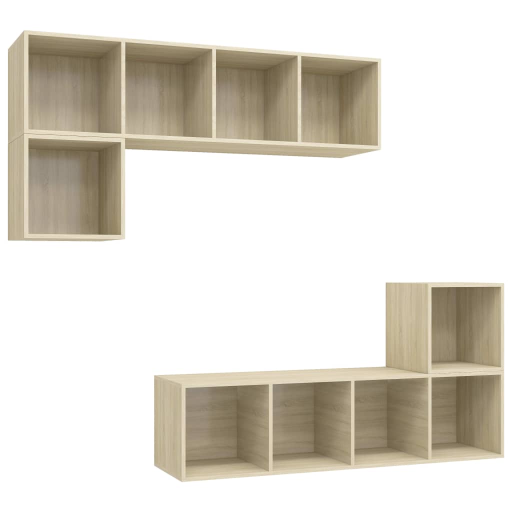 vidaXL Ensemble de meubles TV 4 pcs Chêne sonoma Bois d'ingénierie