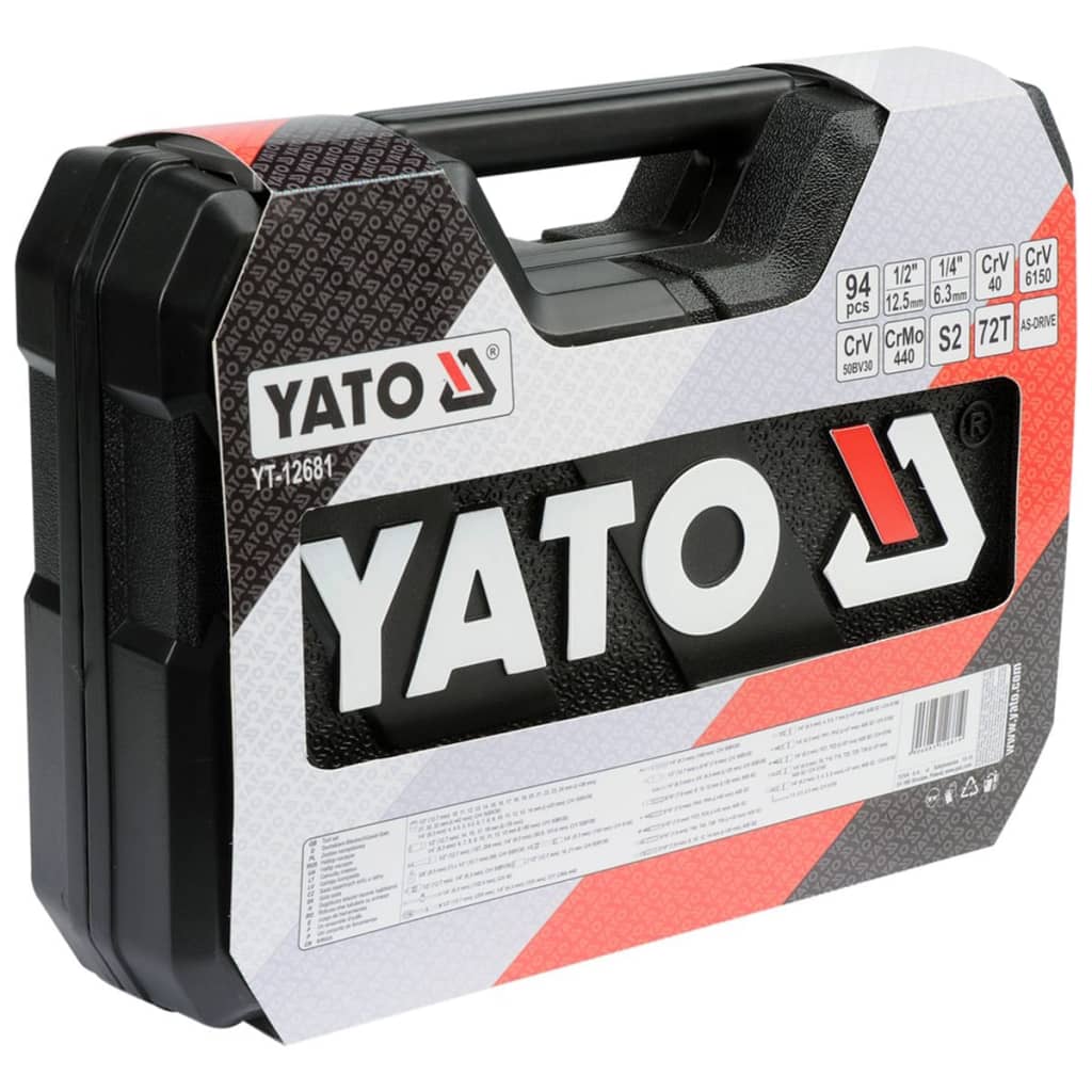YATO Kit d'outils 94 pcs Métal Noir YT-12681