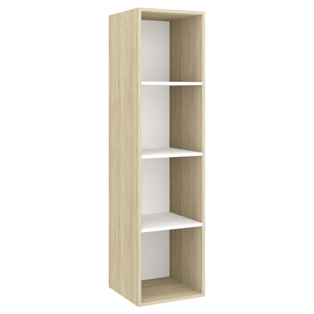 vidaXL Meubles TV muraux 2 pcs Blanc et chêne sonoma Bois d'ingénierie