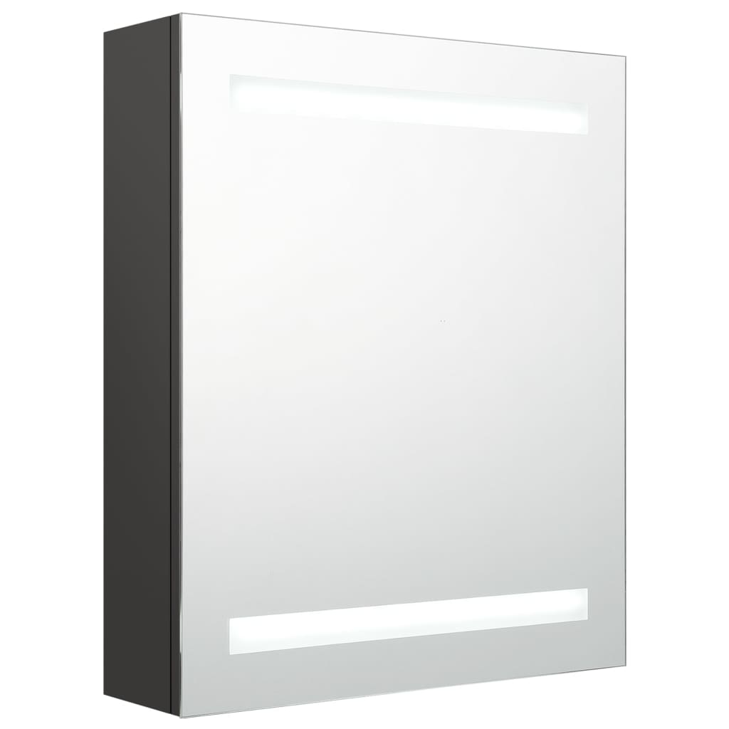 vidaXL Armoire de salle de bain à miroir LED anthracite 50x14x60 cm