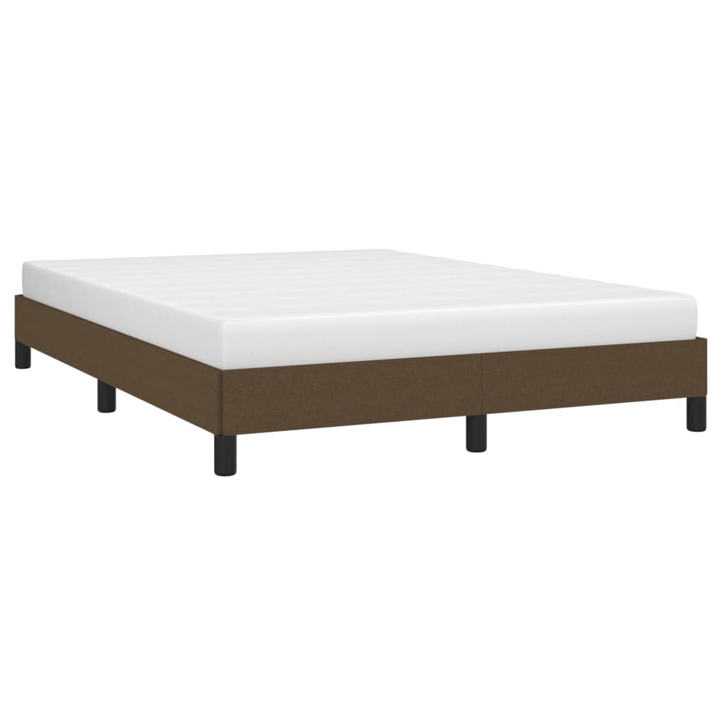 vidaXL Cadre de lit sans matelas marron foncé 140x200 cm tissu