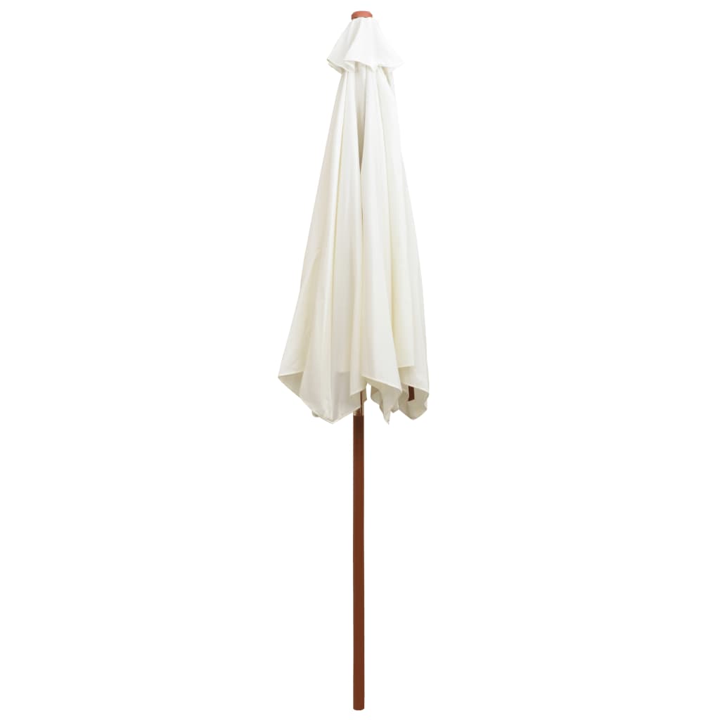 vidaXL Parasol avec poteau en bois 270 x 270 cm Blanc crème