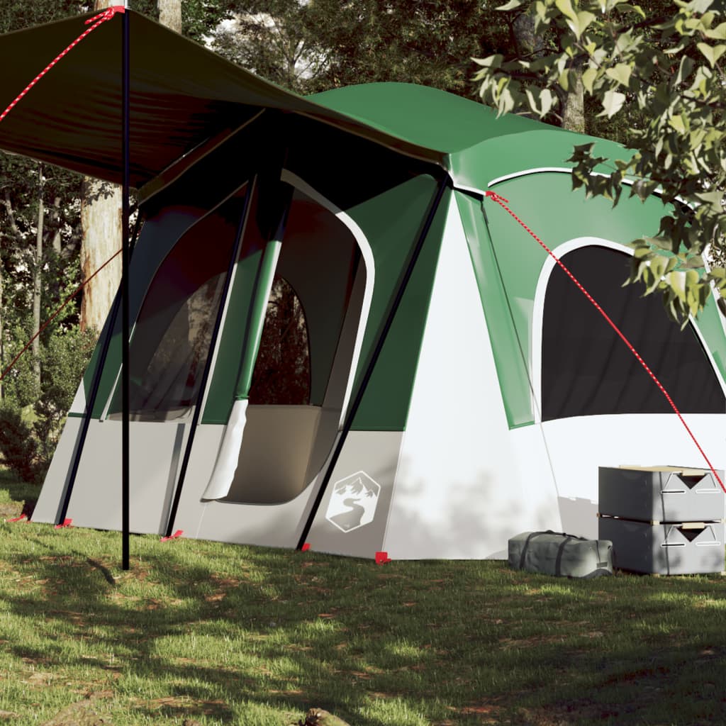 vidaXL Tente de camping de cabine 5 personnes vert imperméable