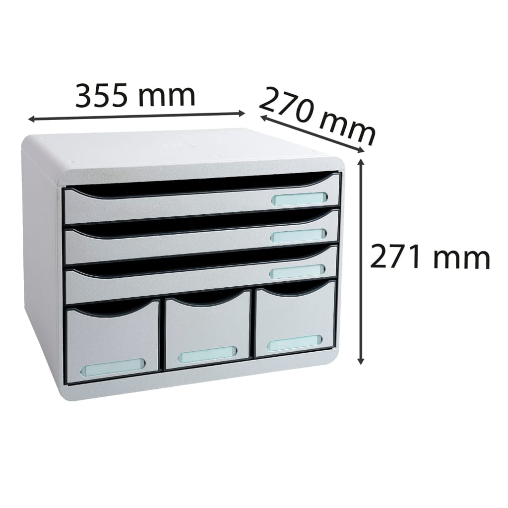 Exacompta Set de tiroirs bureau Store-Box Maxi 6 tiroirs Gris clair