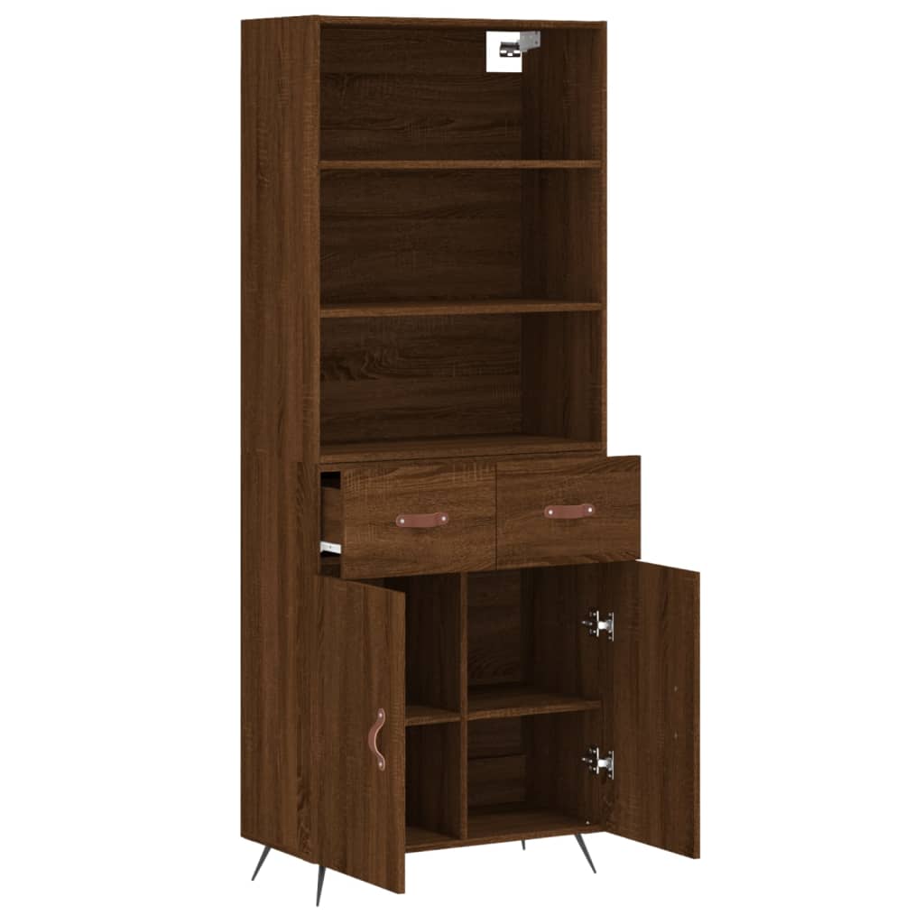 vidaXL Buffet haut Chêne marron 69,5x34x180 cm Bois d'ingénierie