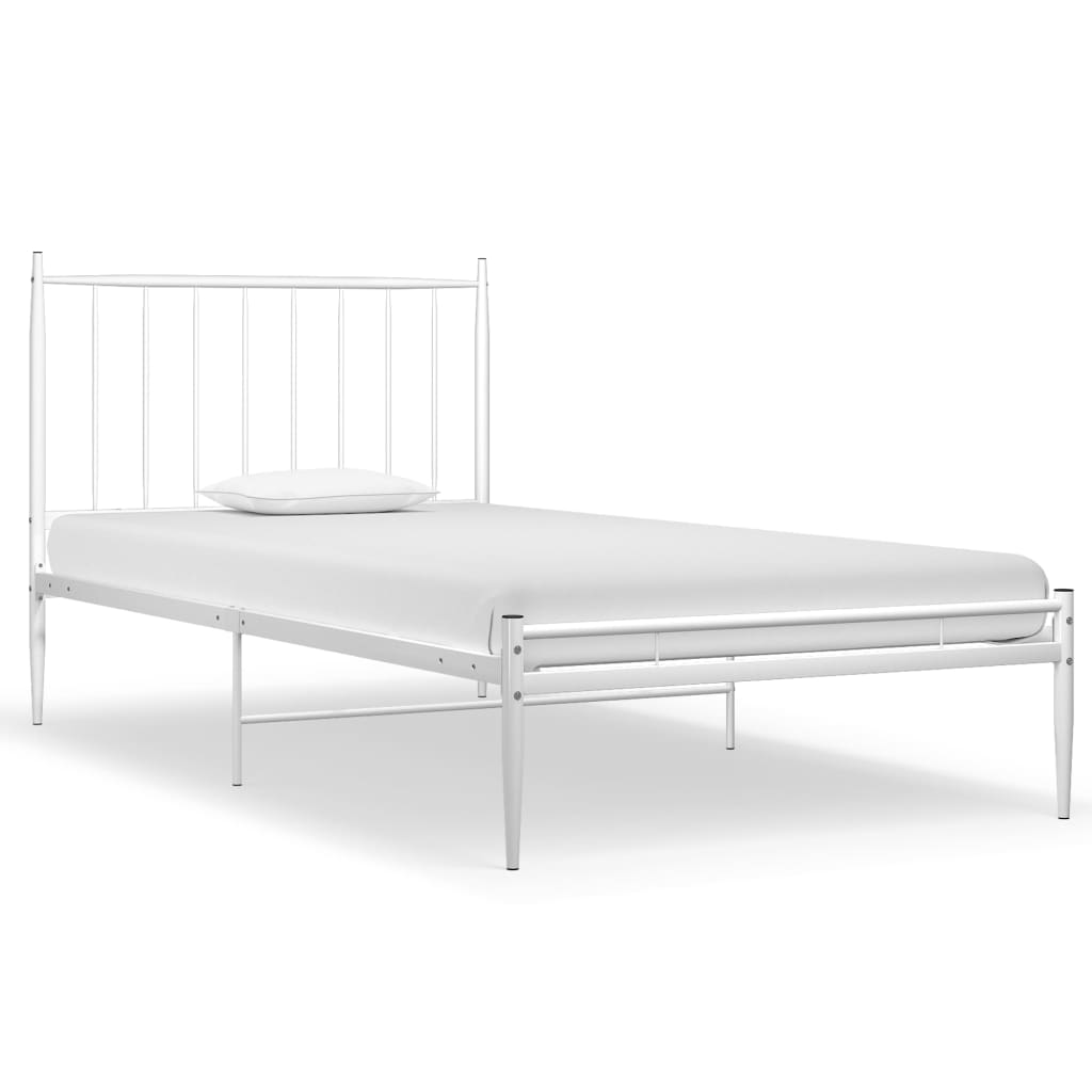 vidaXL Cadre de lit sans matelas blanc métal 100x200 cm