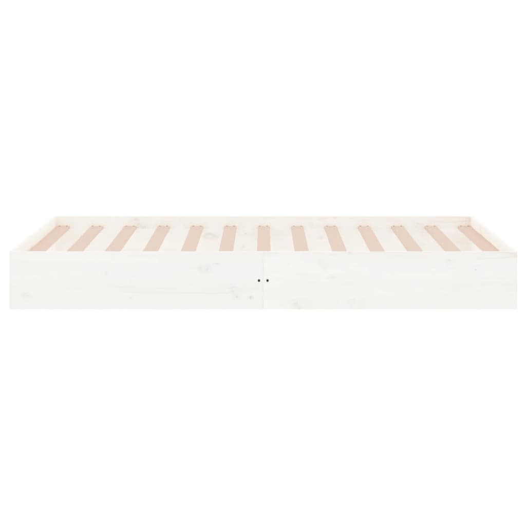 vidaXL Cadre de lit blanc bois massif 90x200 cm
