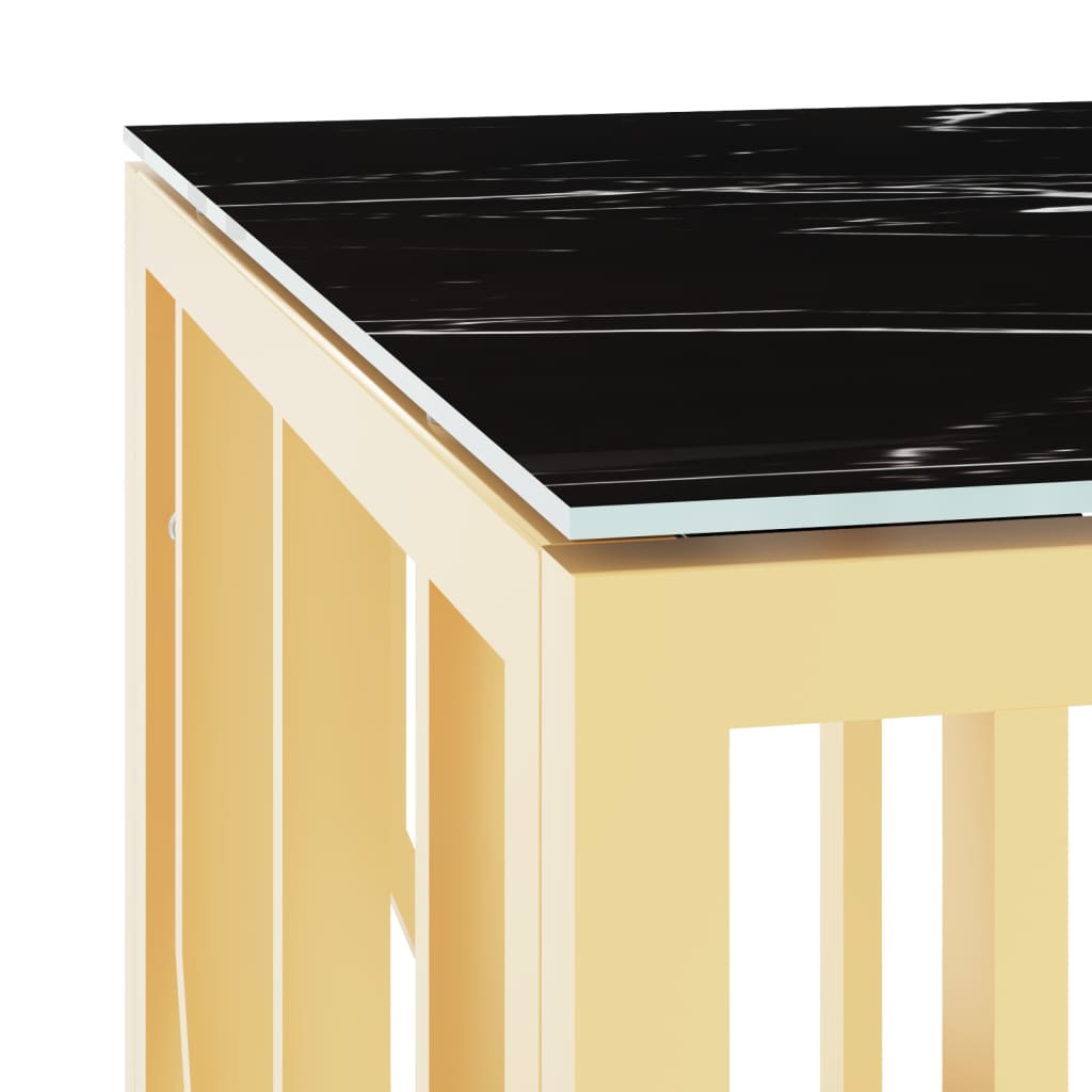 vidaXL Table basse doré 110x45x45 cm acier inoxydable et verre