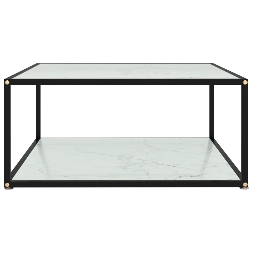 vidaXL Table basse Blanc 80x80x35 cm Verre trempé