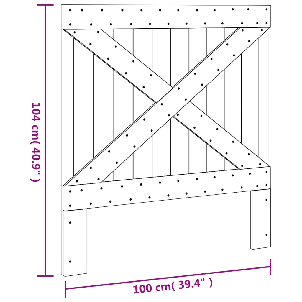 vidaXL Tête de lit 100x104 cm bois massif de pin