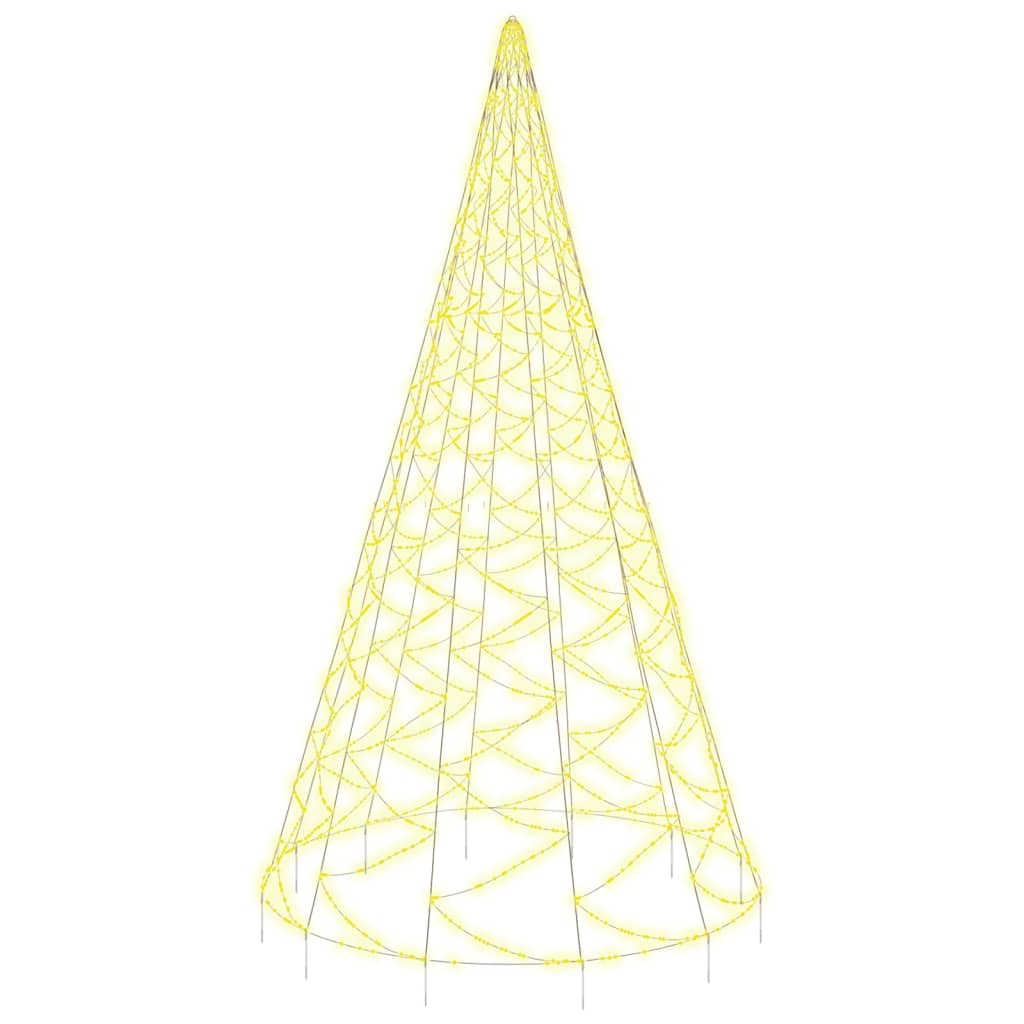 vidaXL Sapin de Noël sur mât de drapeau 3000 LED Blanc chaud 800 cm