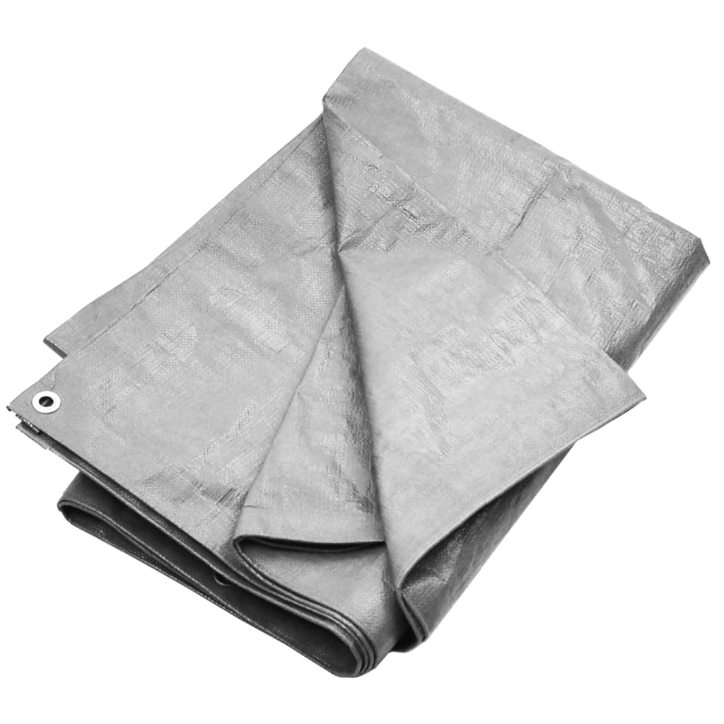 vidaXL Bâche 180 g/m² 4x4 m Gris PEHD