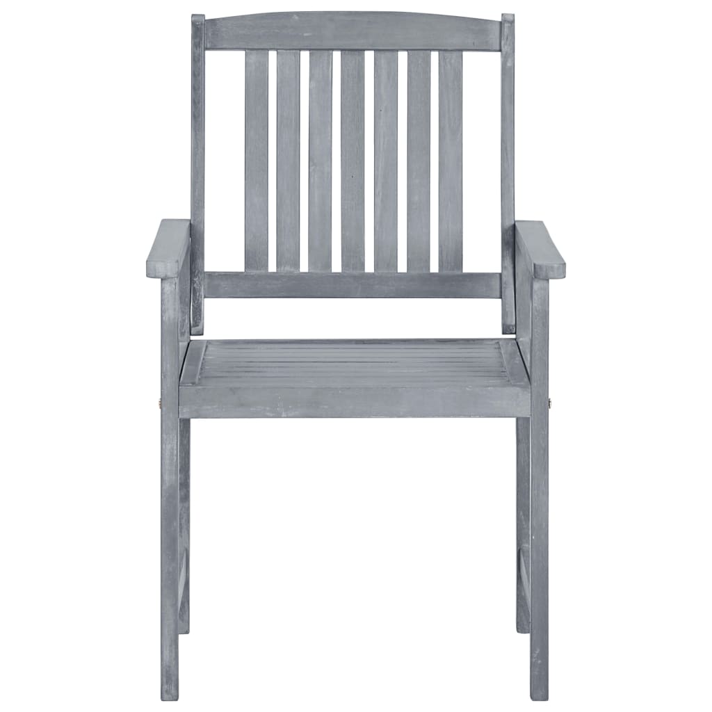 vidaXL Chaises de jardin lot de 2 Gris Bois solide d'acacia