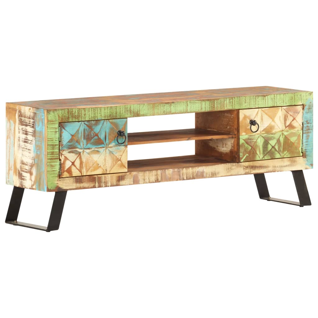 vidaXL Meuble TV 120x30x46 cm Bois de récupération massif